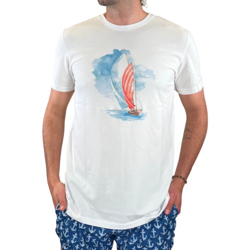 Cooperativa Pescatori Posillipo T-shirt Uomo Bianco CP23129WH - 6.XL