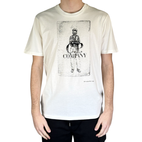 C.p. Company T-shirt Uomo Latte TS287A5431G103