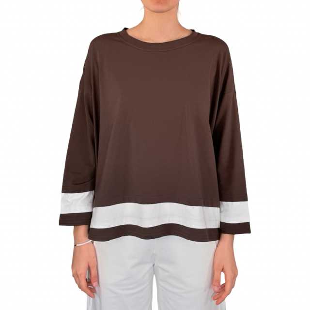 Corinna Caon T-shirt Donna Bianco/maarrone 261104J012